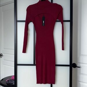 Fashion Nova Elegant Ribbed Sweater Midi Dress